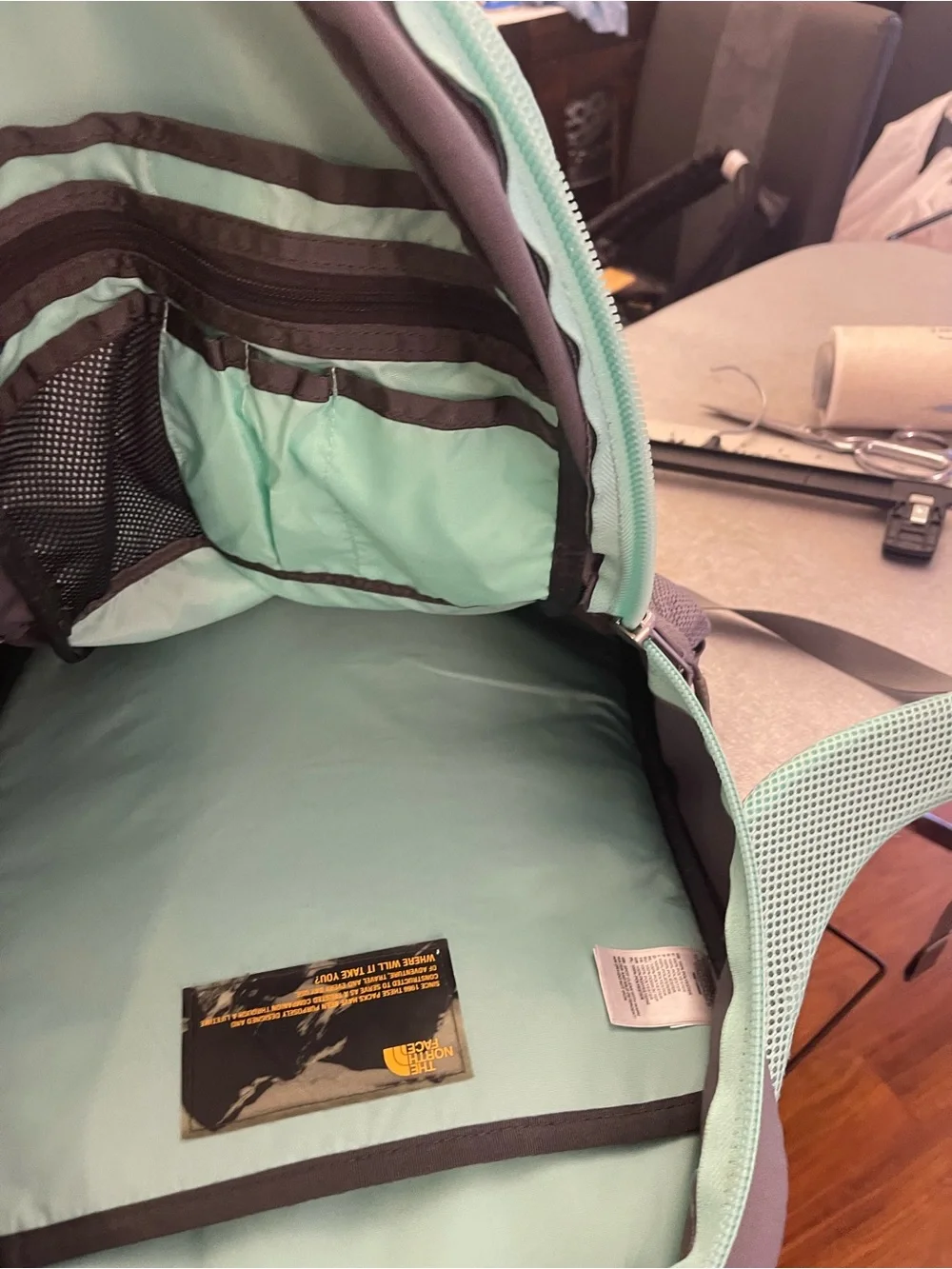 The North Face Mint and Gray Backpack Organizer
